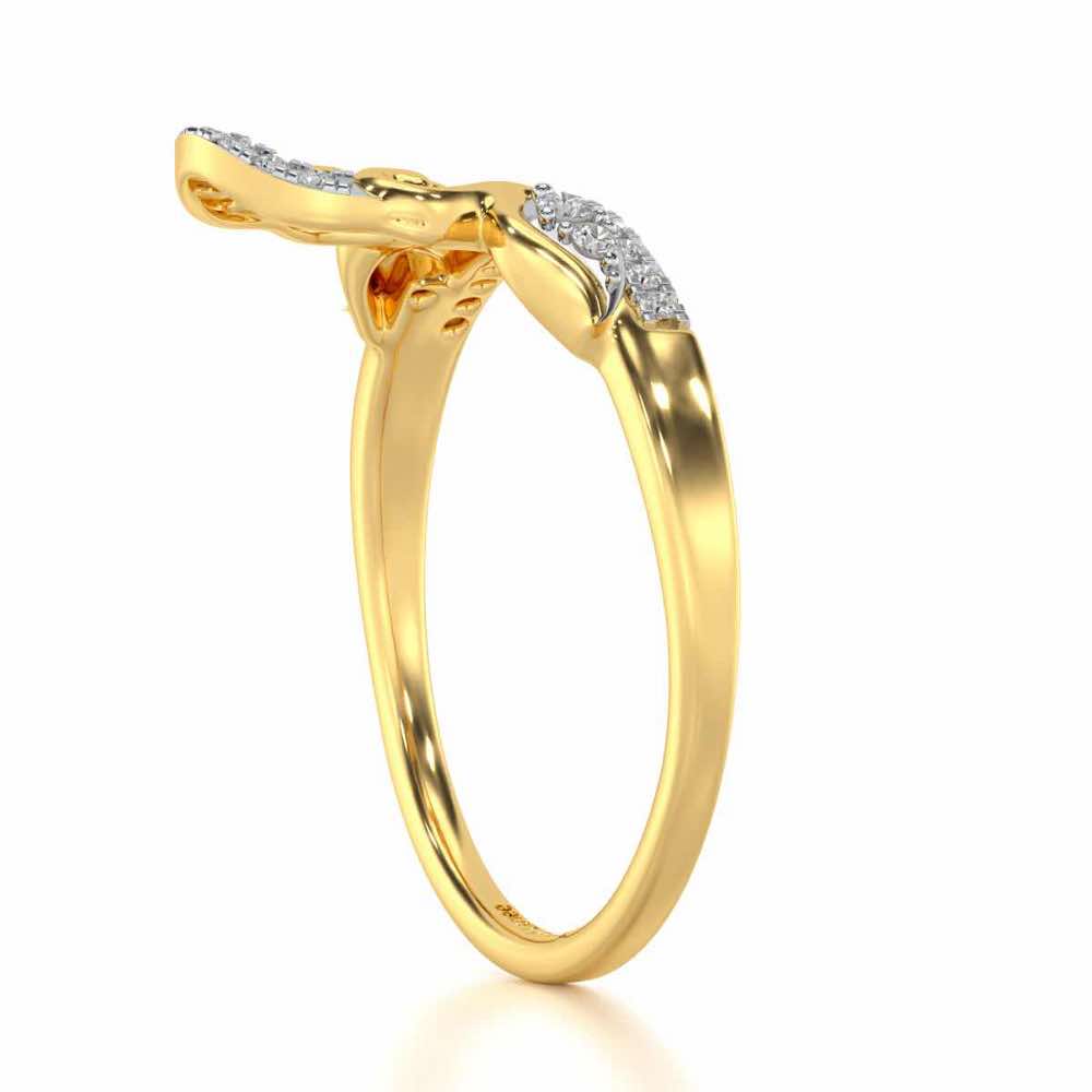 Audacious Pisces Silver Ring - Yellow Gold - Image 3