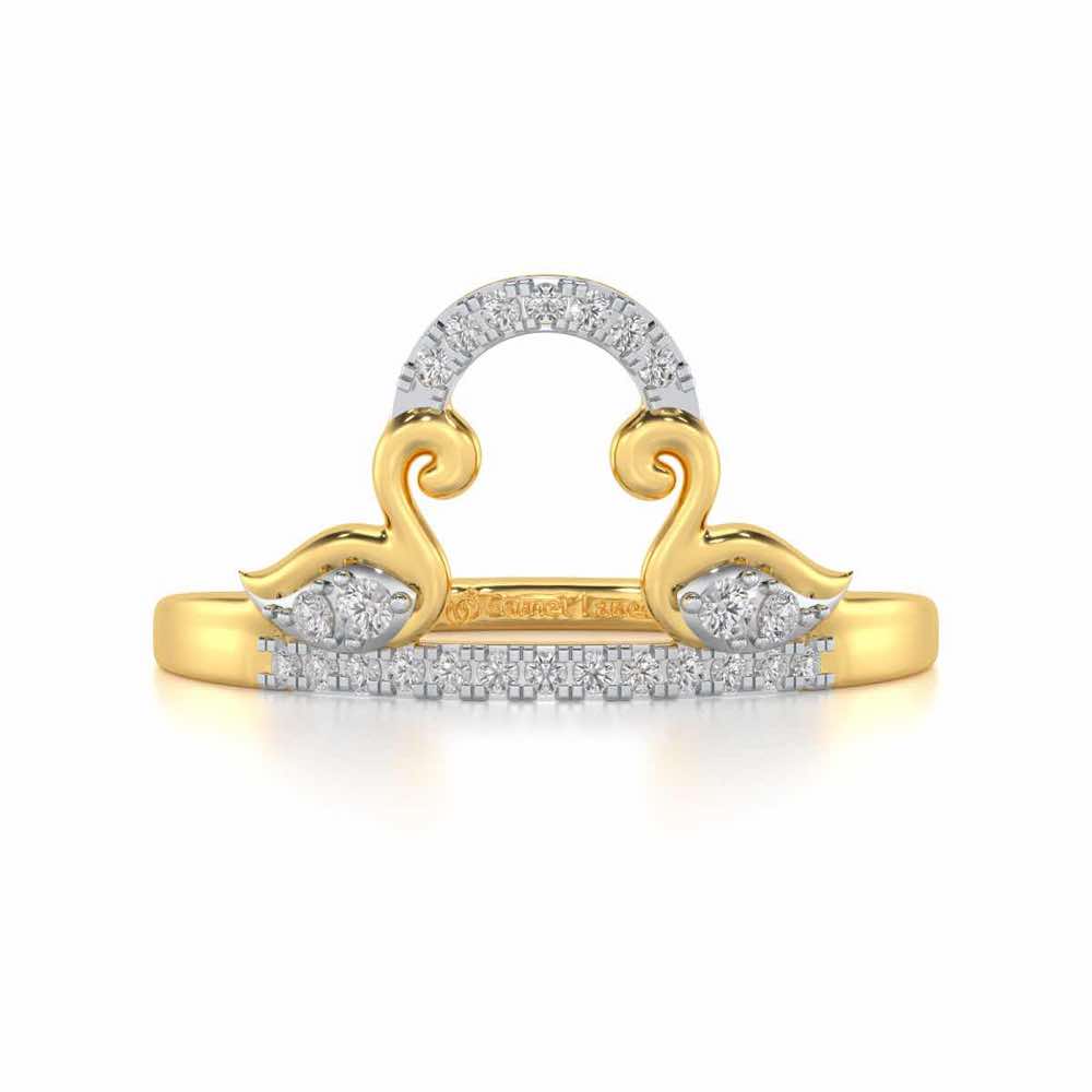 Audacious Pisces Silver Ring - Yellow Gold - Image 4