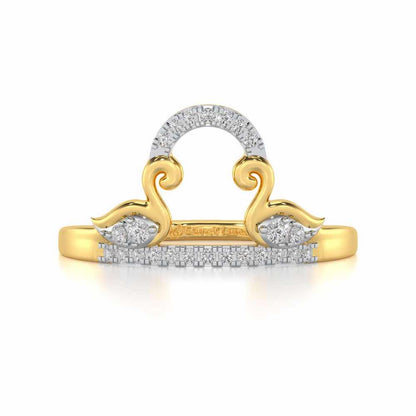 Audacious Pisces Silver Ring - Yellow Gold - Image 4