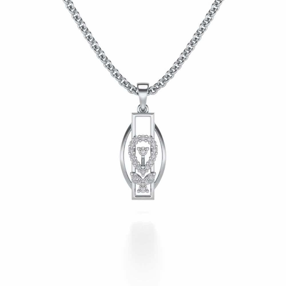 Auriga Silver Pendant - White Gold - Image 1