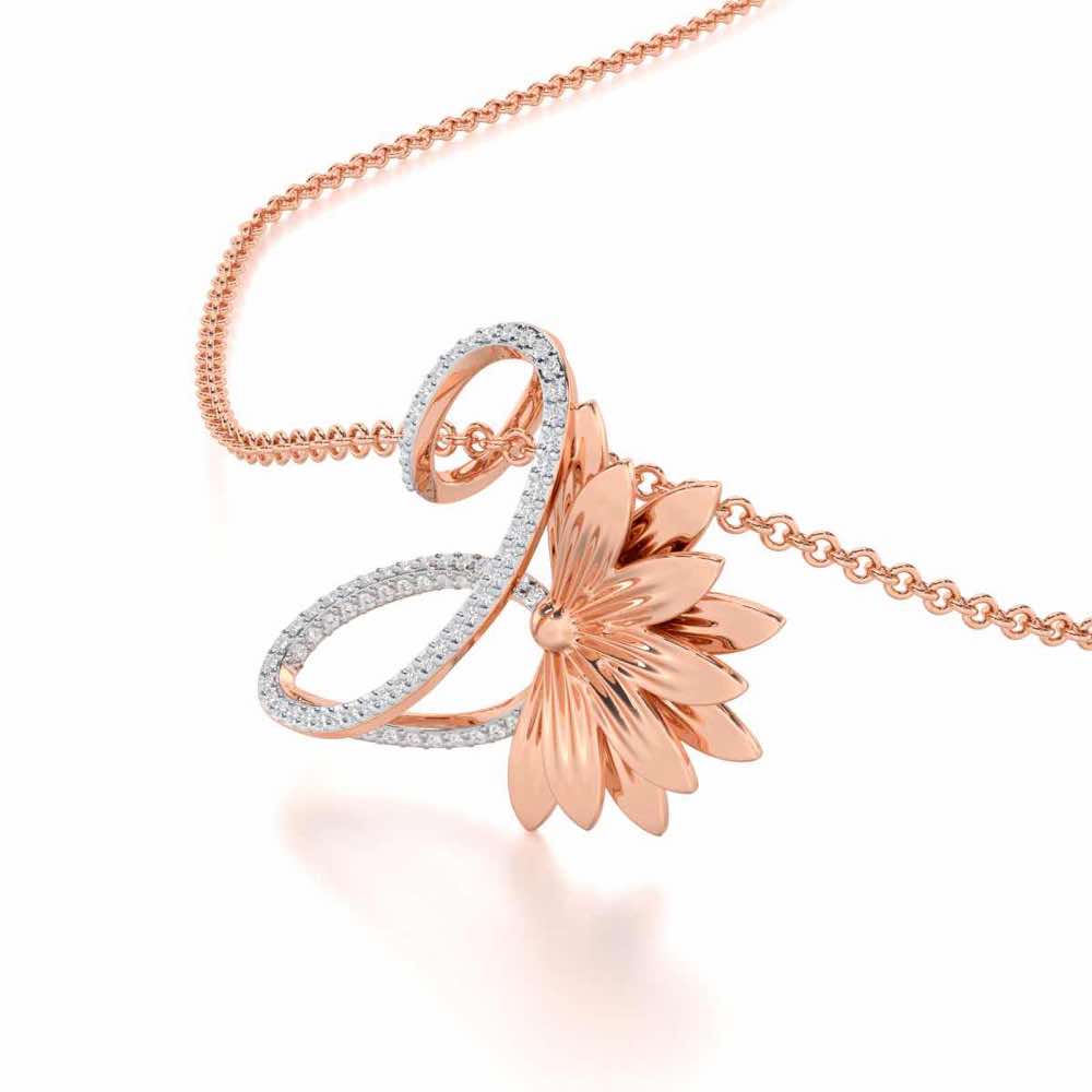 Aurora Bloom Silver Pendant - Rose Gold - Image 2