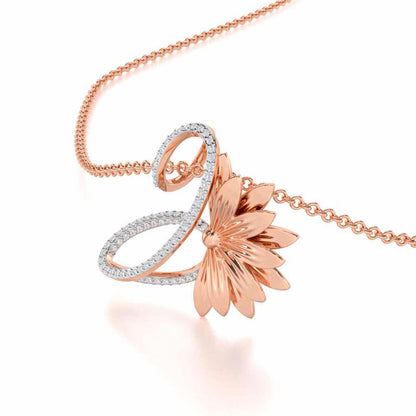 Aurora Bloom Silver Pendant - Rose Gold - Image 2