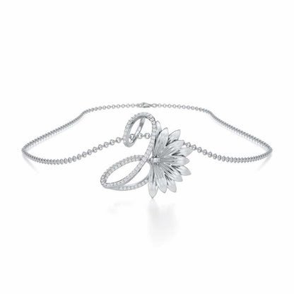 Aurora Bloom Silver Pendant - White Gold - Image 3