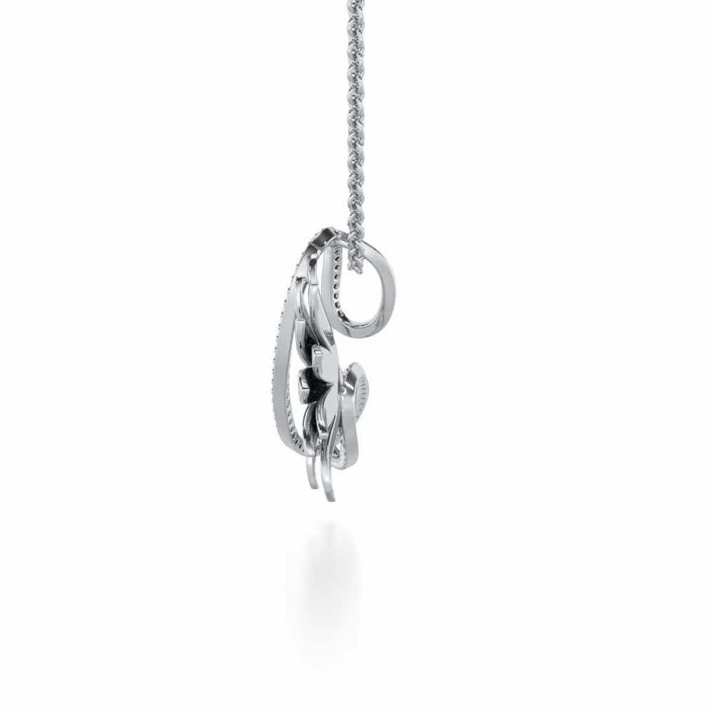 Aurora Bloom Silver Pendant - White Gold - Image 4
