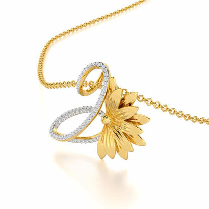 Aurora Bloom Silver Pendant - Yellow Gold - Image 2