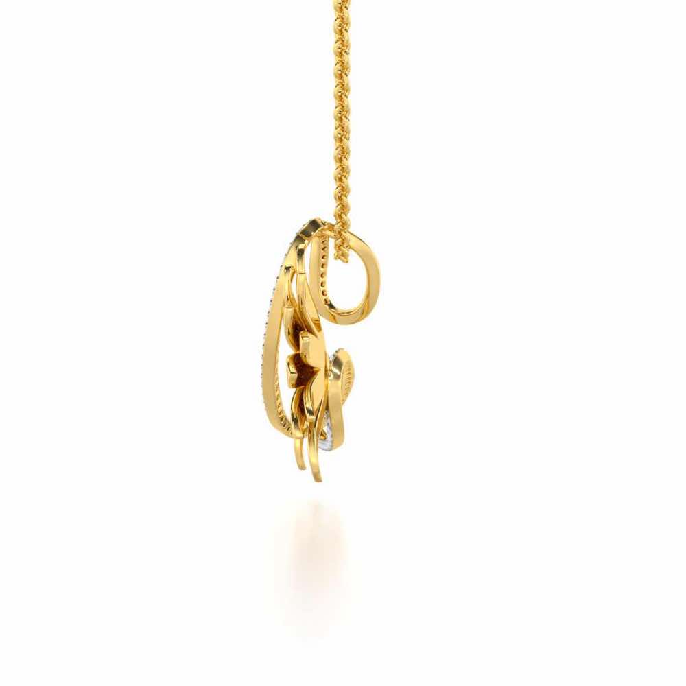 Aurora Bloom Silver Pendant - Yellow Gold - Image 4