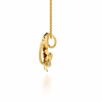 Aurora Bloom Silver Pendant - Yellow Gold - Image 4