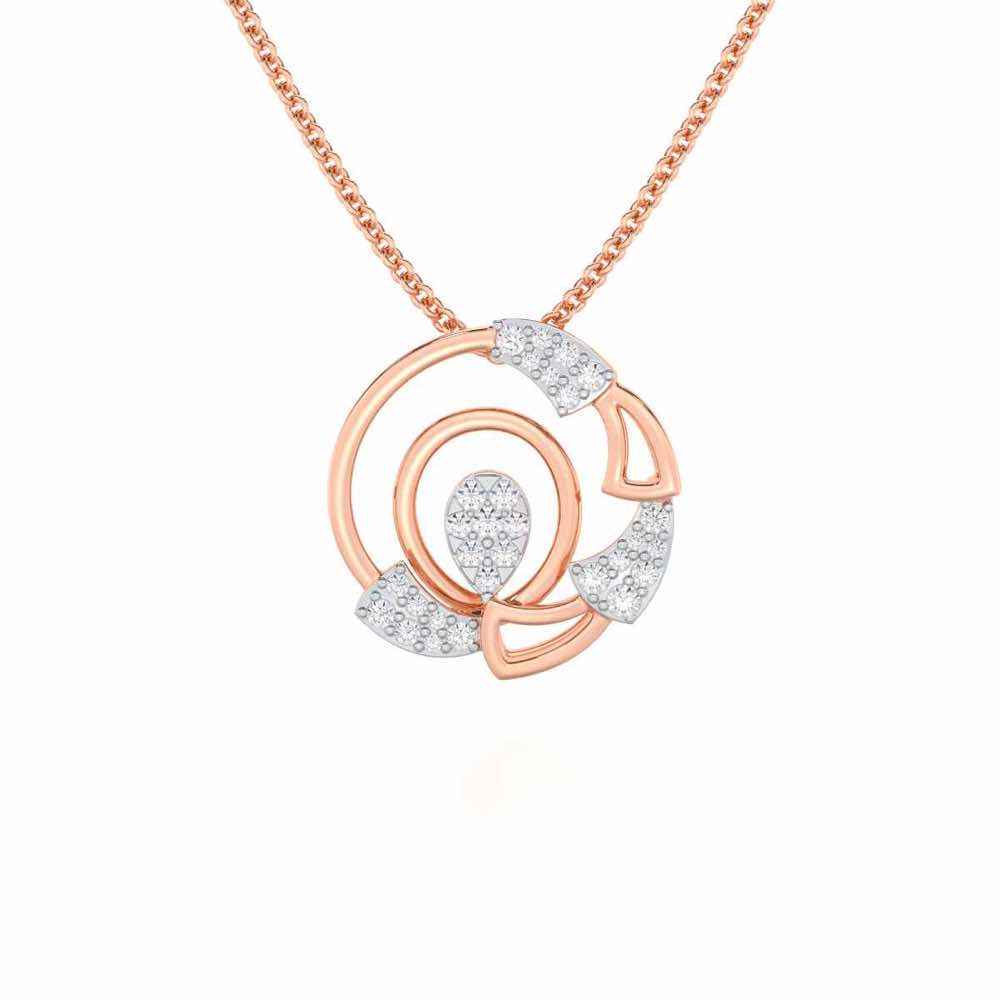 Aurora Burst Silver Pendant - Rose Gold - Image 1