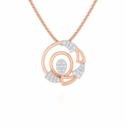 Aurora Burst Silver Pendant - Rose Gold - Image 1