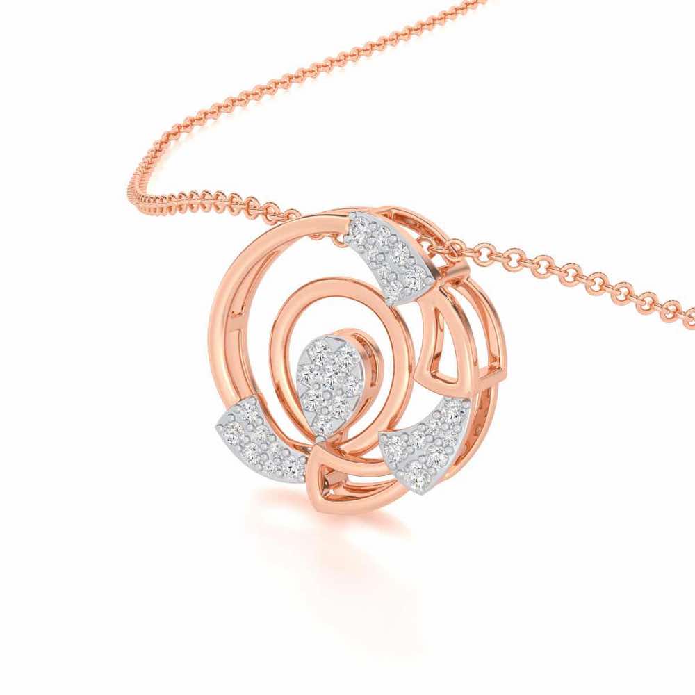 Aurora Burst Silver Pendant - Rose Gold - Image 2