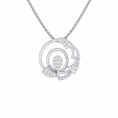 Aurora Burst Silver Pendant - White Gold - Image 1