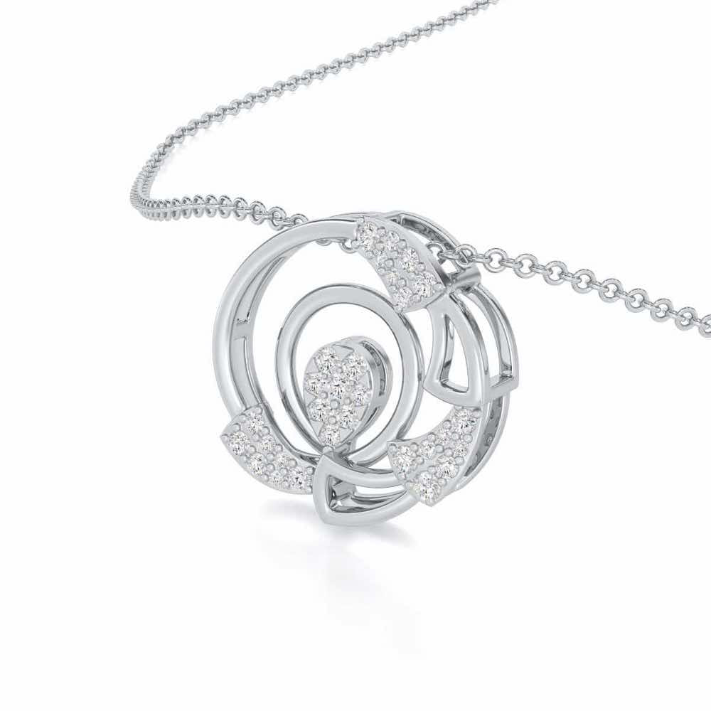 Aurora Burst Silver Pendant - White Gold - Image 2