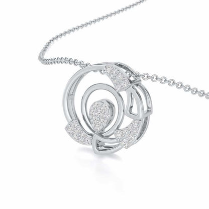 Aurora Burst Silver Pendant - White Gold - Image 2