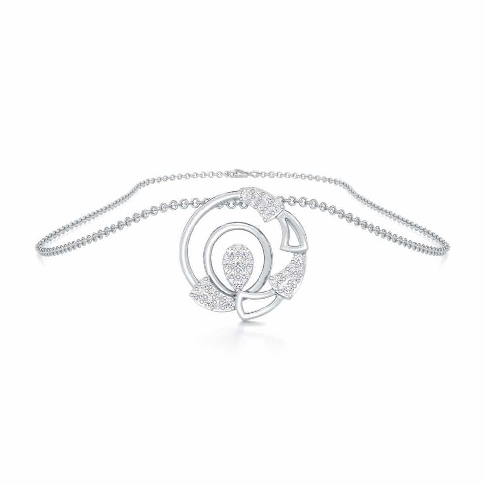 Aurora Burst Silver Pendant - White Gold - Image 3
