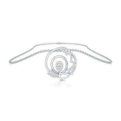 Aurora Burst Silver Pendant - White Gold - Image 3