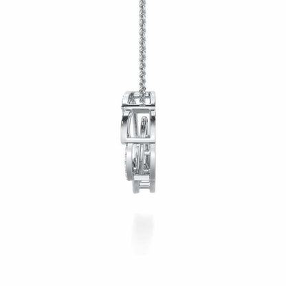 Aurora Burst Silver Pendant - White Gold - Image 4