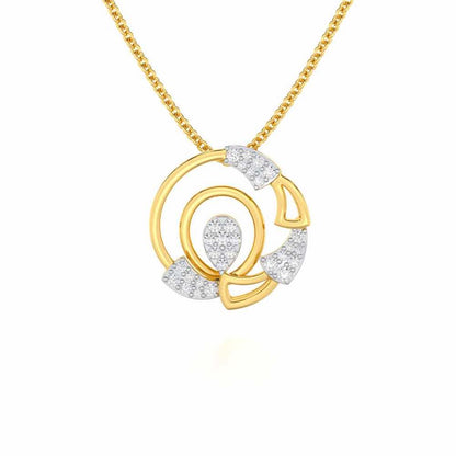 Aurora Burst Silver Pendant - Yellow Gold - Image 1