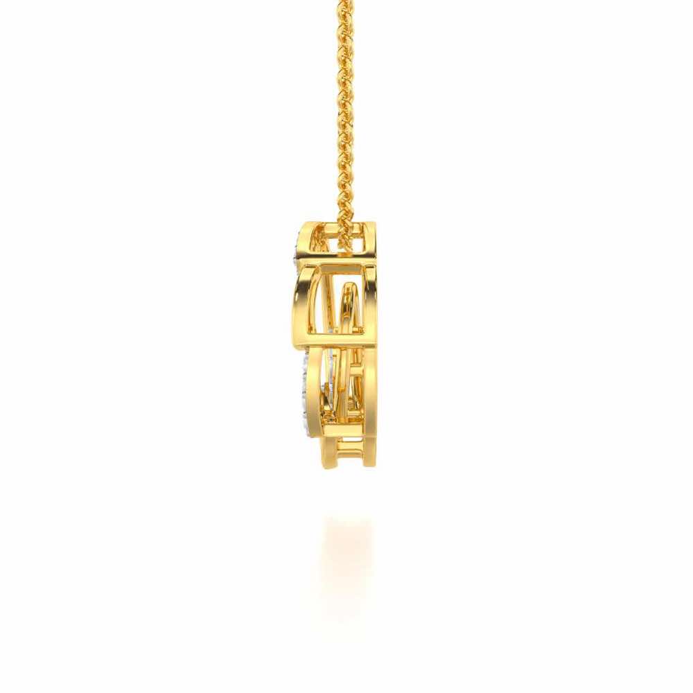 Aurora Burst Silver Pendant - Yellow Gold - Image 4