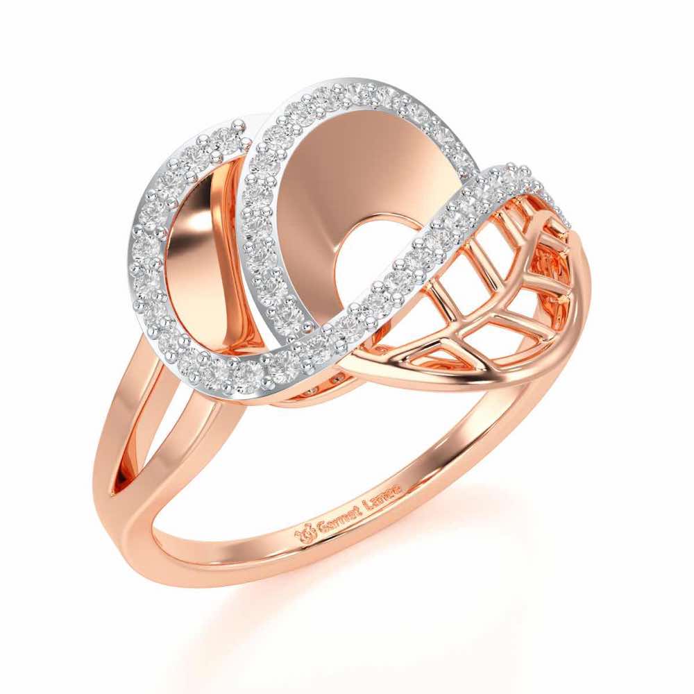 Aurora Orchid Silver Ring - Rose Gold - Image 1