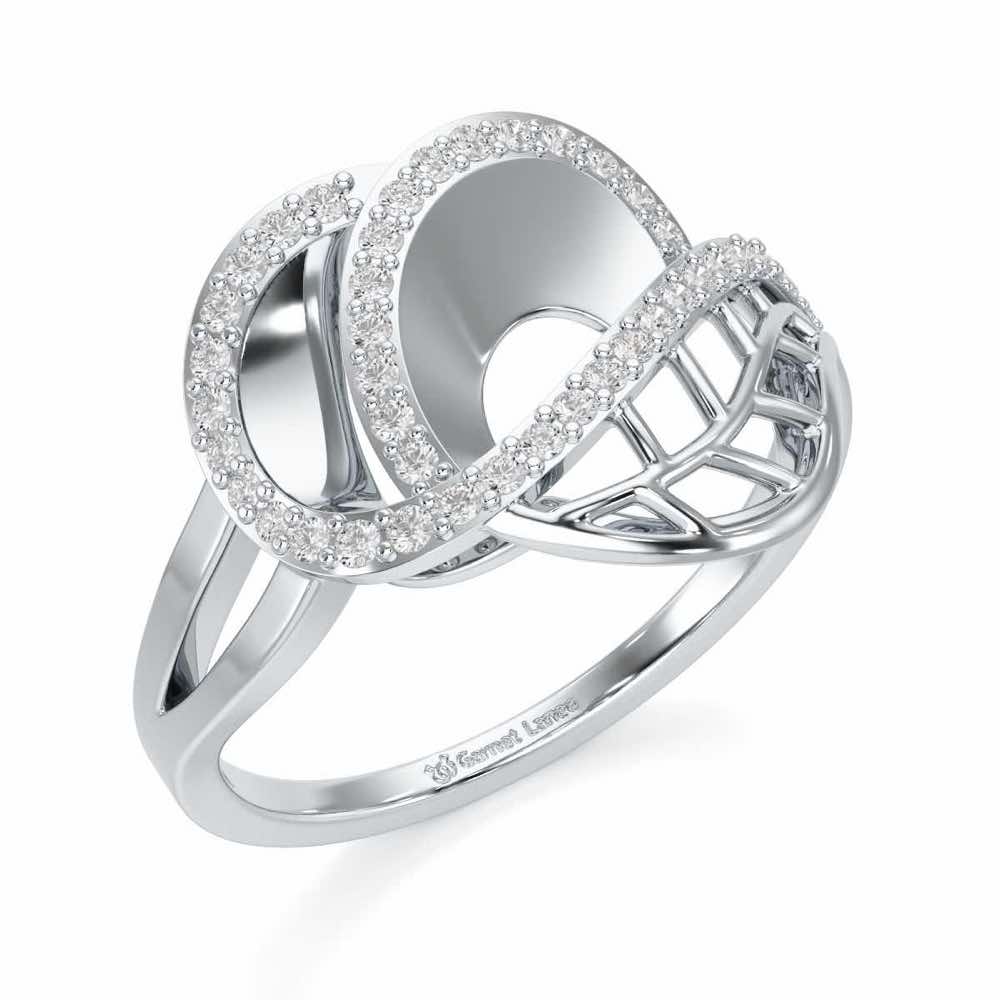 Aurora Orchid Silver Ring - White Gold - Image 1