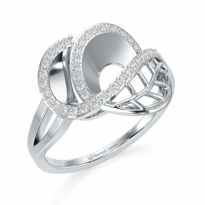 Aurora Orchid Silver Ring - White Gold - Image 1
