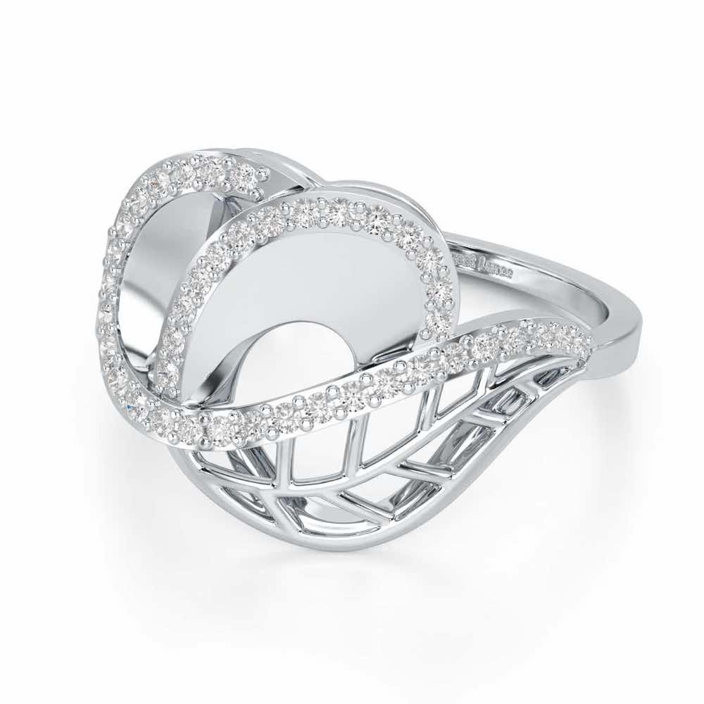 Aurora Orchid Silver Ring - White Gold - Image 2