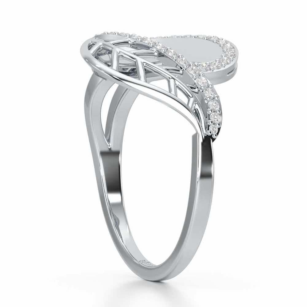 Aurora Orchid Silver Ring - White Gold - Image 3