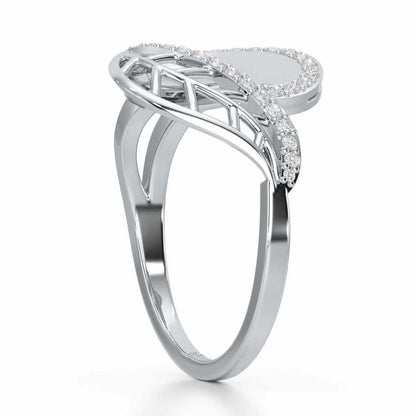Aurora Orchid Silver Ring - White Gold - Image 3
