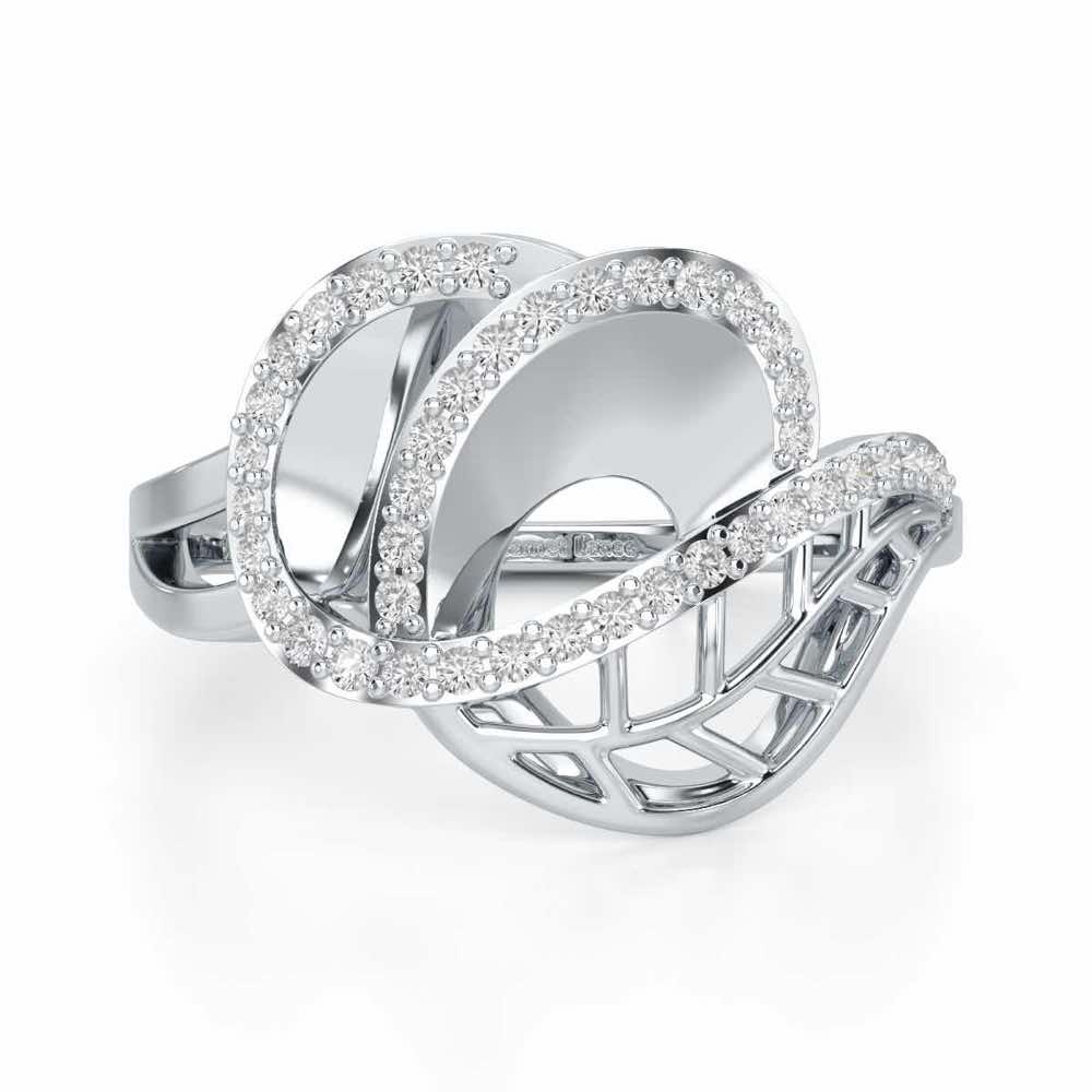 Aurora Orchid Silver Ring - White Gold - Image 4