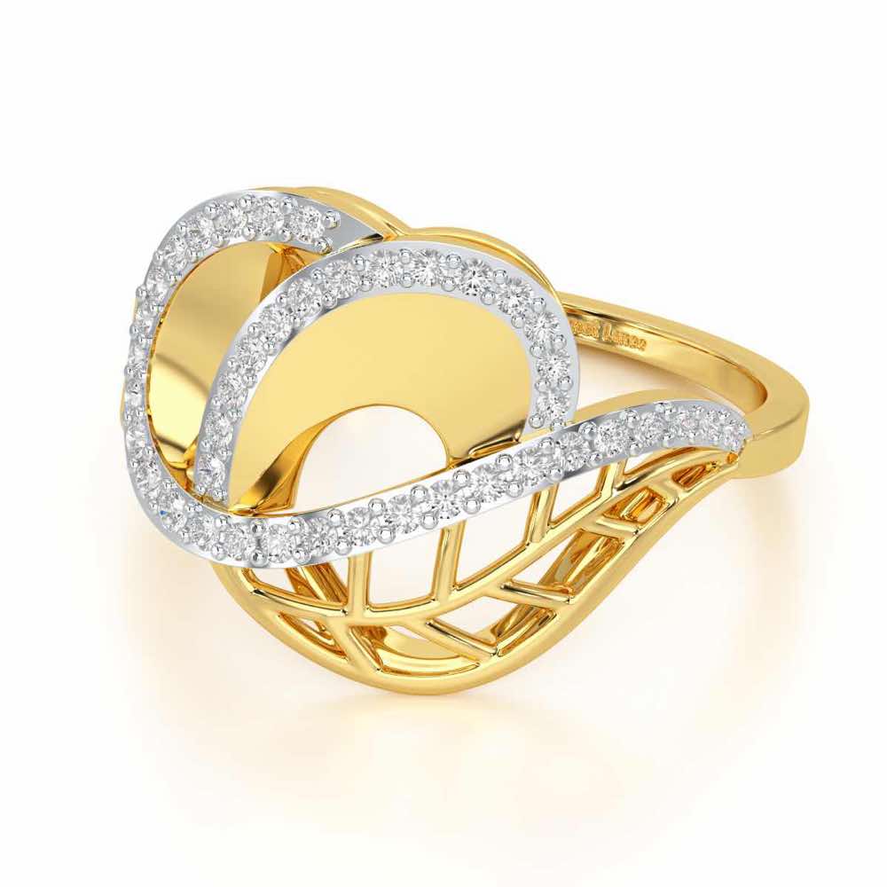 Aurora Orchid Silver Ring - Yellow Gold - Image 2