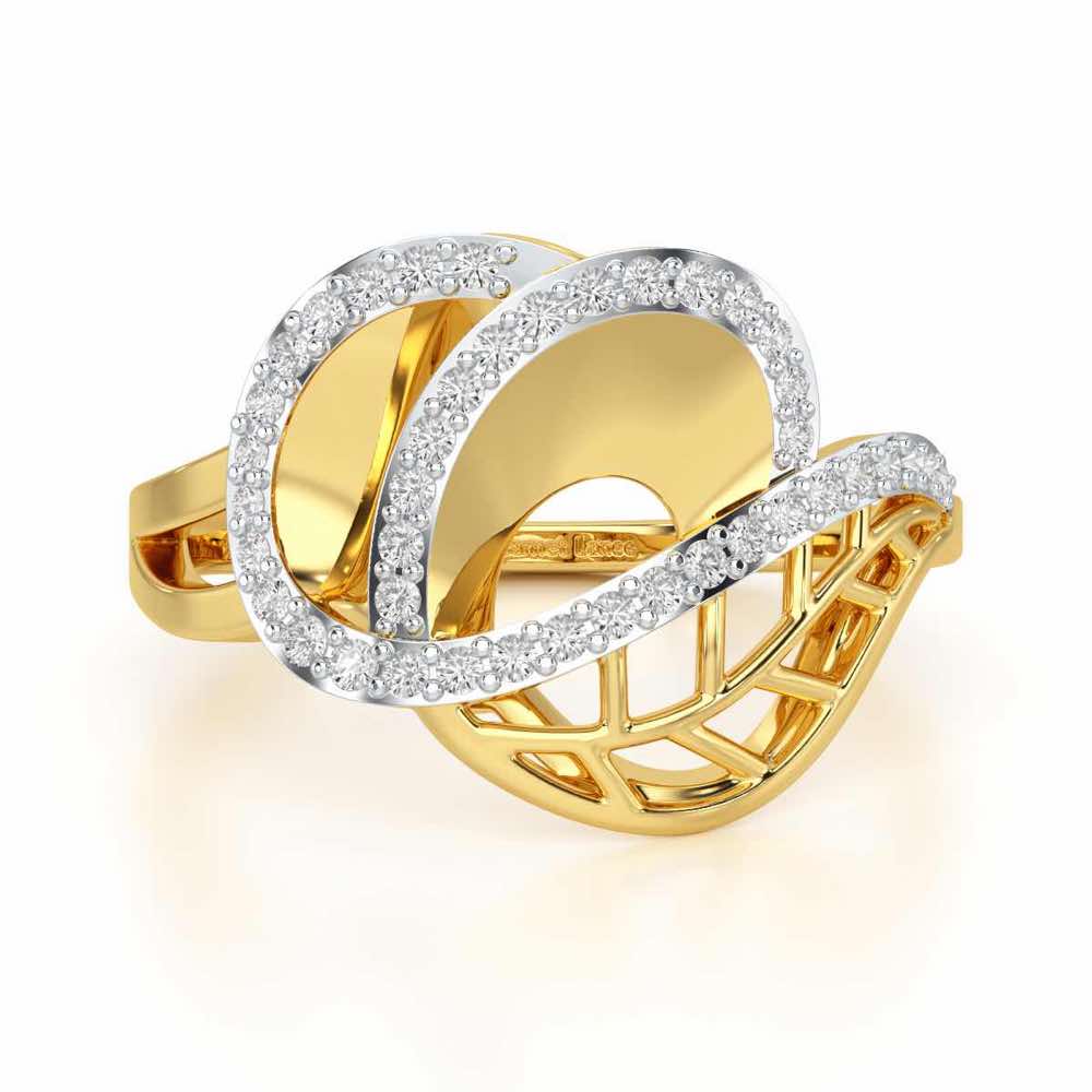 Aurora Orchid Silver Ring - Yellow Gold - Image 4