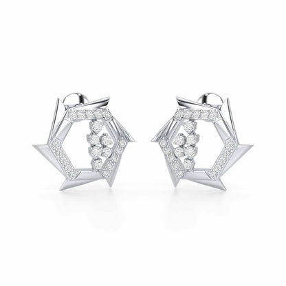 Aurora Wheels Silver Earrings - White Gold - Image 1