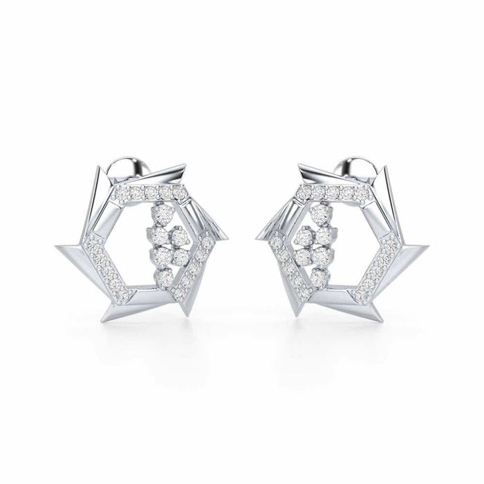 Aurora Wheels Silver Earrings - White Gold - Image 1