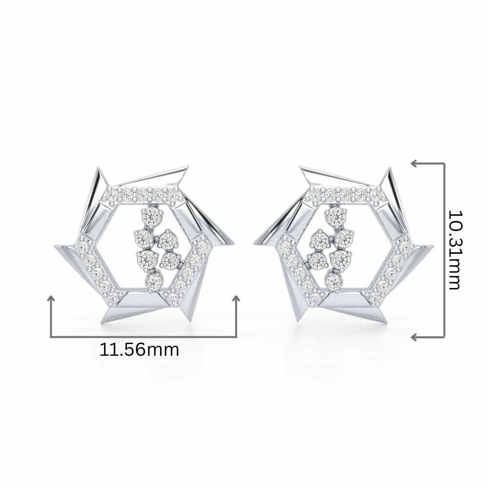 Aurora Wheels Silver Earrings - White Gold - Image 2