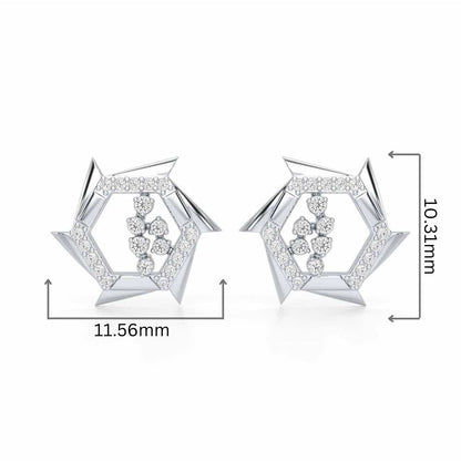 Aurora Wheels Silver Earrings - White Gold - Image 2