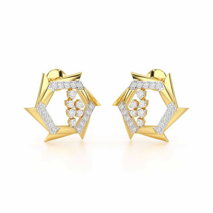 Aurora Wheels Silver Earrings - Yellow Gold - Image 1