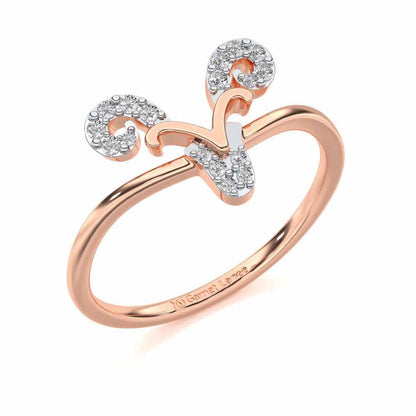 Auspicious Aries Silver Ring - Rose Gold - Image 1