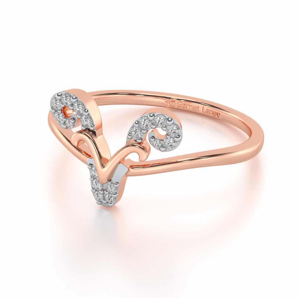 Auspicious Aries Silver Ring - Rose Gold - Image 2