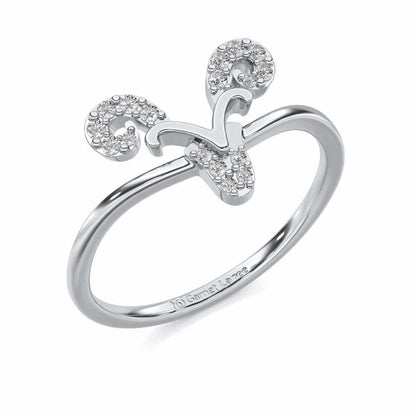 Auspicious Aries Silver Ring - White Gold - Image 1