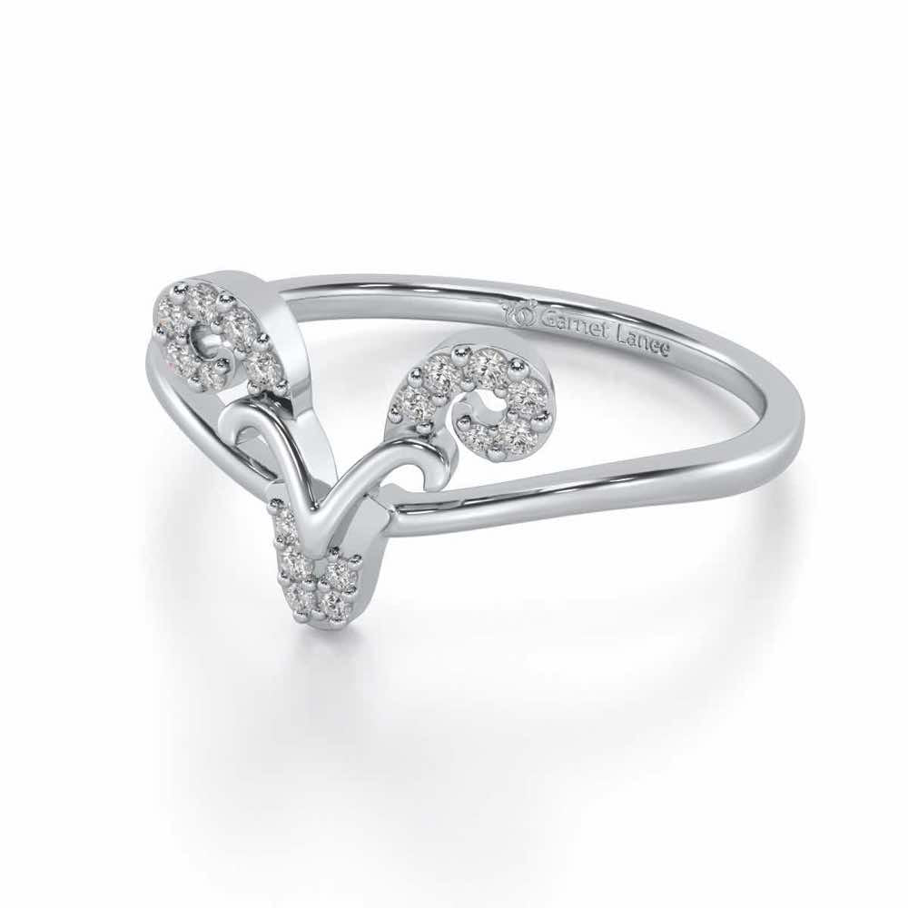 Auspicious Aries Silver Ring - White Gold - Image 2