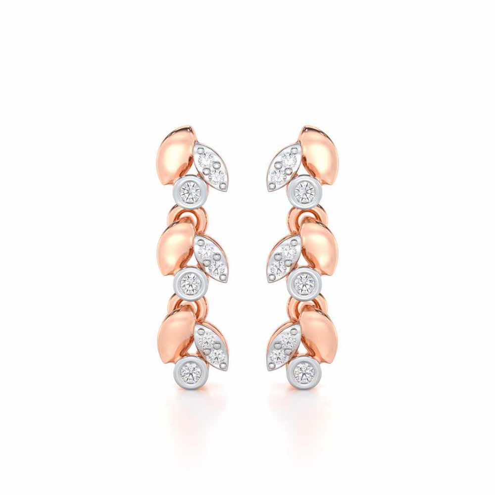 Autumn Charm Silver Earrings - Rose Gold - Image 1