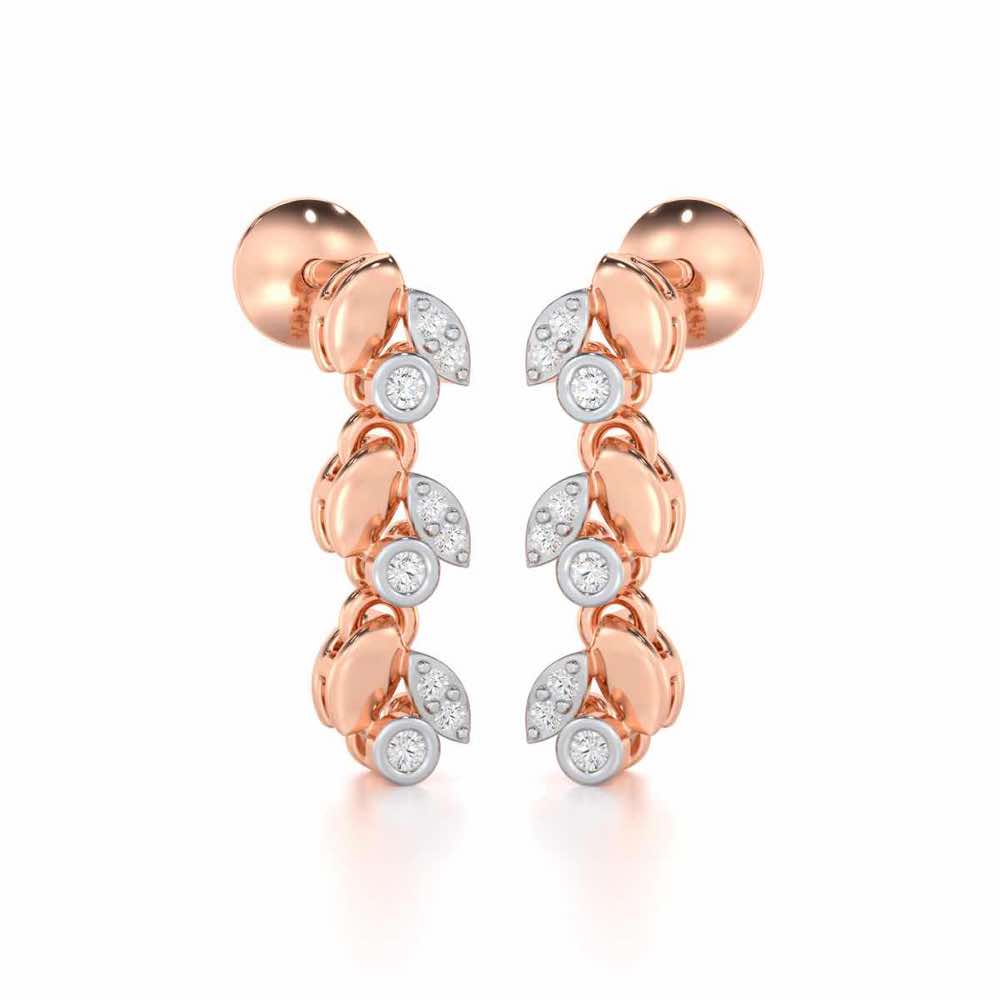 Autumn Charm Silver Earrings - Rose Gold - Image 2