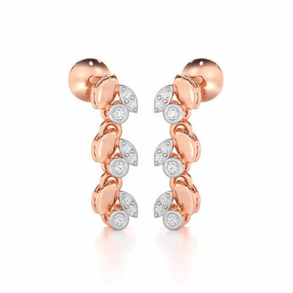 Autumn Charm Silver Earrings - Rose Gold - Image 2