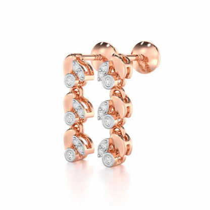 Autumn Charm Silver Earrings - Rose Gold - Image 3