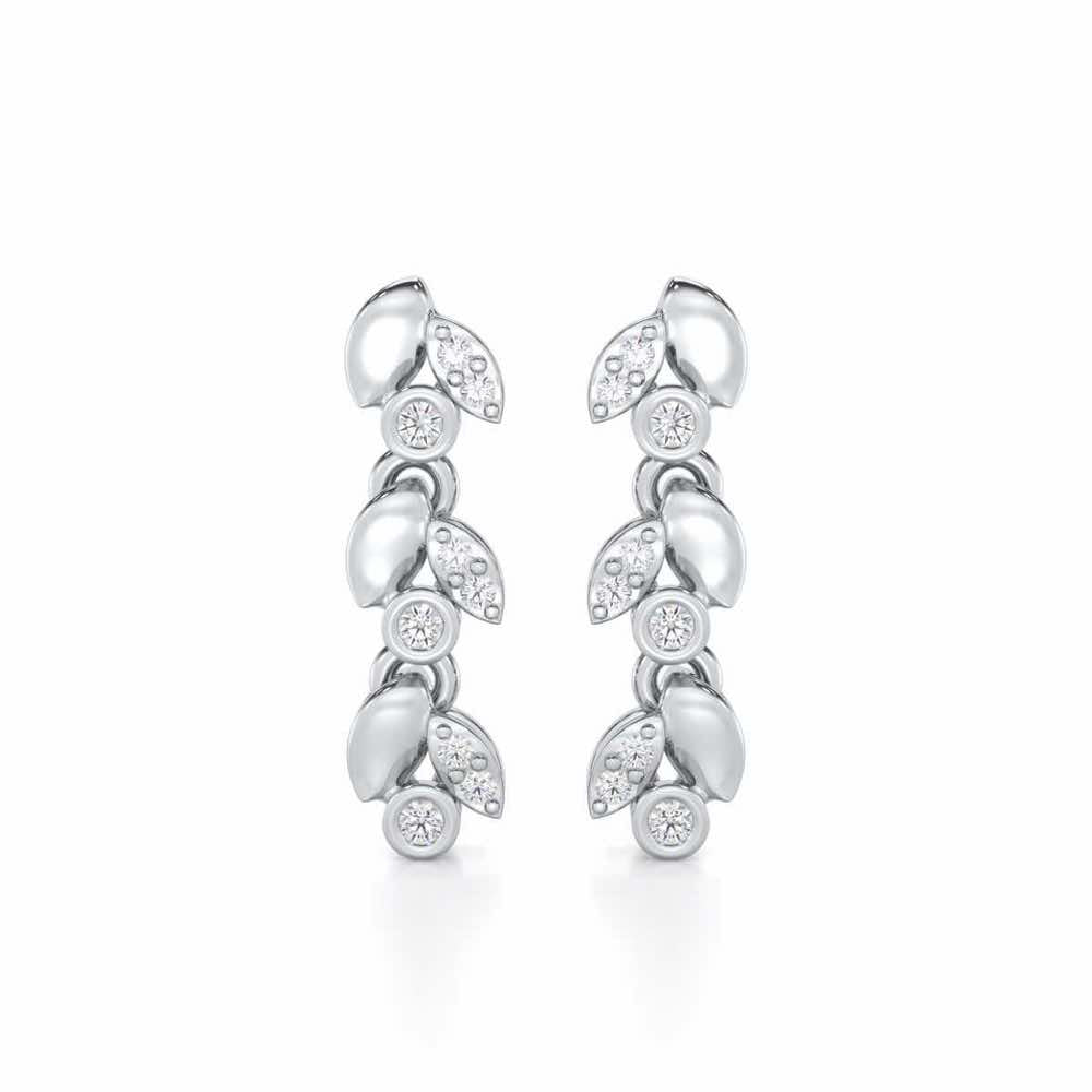 Autumn Charm Silver Earrings - White Gold - Image 1