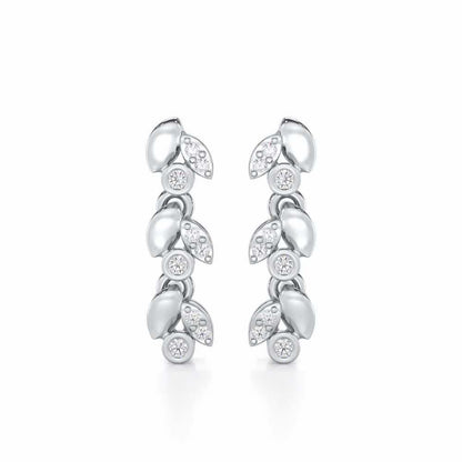 Autumn Charm Silver Earrings - White Gold - Image 1