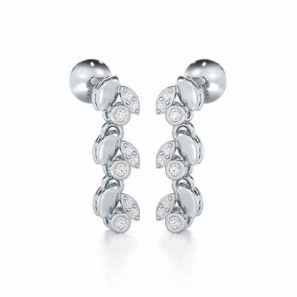 Autumn Charm Silver Earrings - White Gold - Image 2