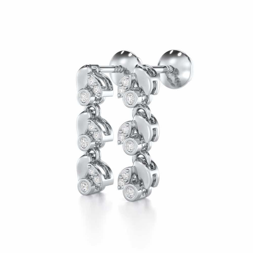 Autumn Charm Silver Earrings - White Gold - Image 3
