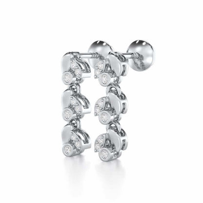 Autumn Charm Silver Earrings - White Gold - Image 3