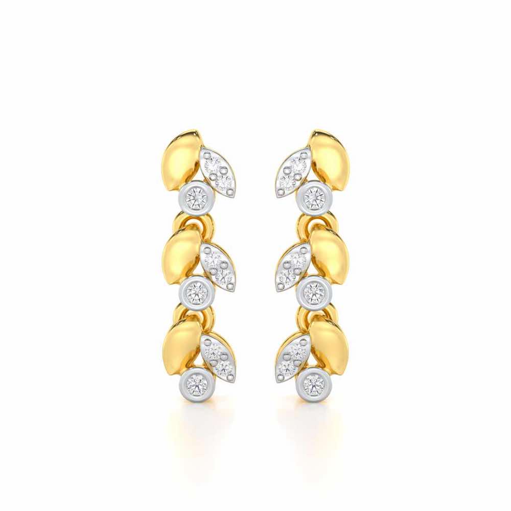 Autumn Charm Silver Earrings - Yellow Gold - Image 1